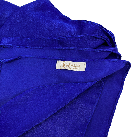 Glam Sapphire Velvet Satin Hijab